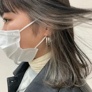 ミディアム カラー ウスイ ハルカのヘアスタイル