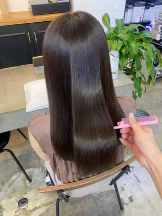 ロング カラー ダメージレスカラー 縮毛MISAKI🦋のヘアスタイル