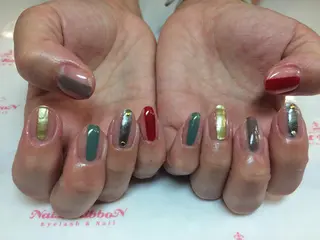 ネイル ネイルリボン 受付スタッフのネイルデザイン