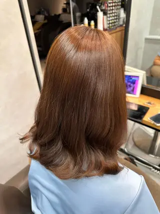 ロング カラー 韓国レイヤー/酸性 ストレート/髪質改善のヘアスタイル