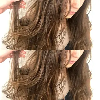 ロング カラー 韓国レイヤーカット/ ダブルカラーのヘアスタイル