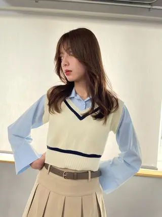 ミディアム カラー 西村あきや トレンド韓国ヘアのヘアスタイル