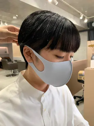 ショート カラー ボブパーマコテ巻き風 パーマNo1深江秀平のヘアスタイル