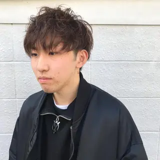 ショート カラー パーマ メンズ JUNTA 梅田茶屋町のヘアスタイル