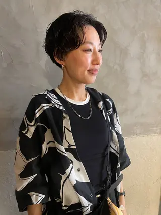 ショート パーマ さの あやねのヘアスタイル