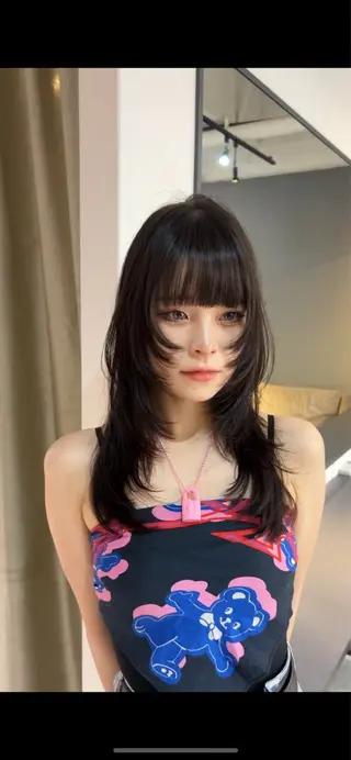 ロング 中田 姫歌のヘアスタイル