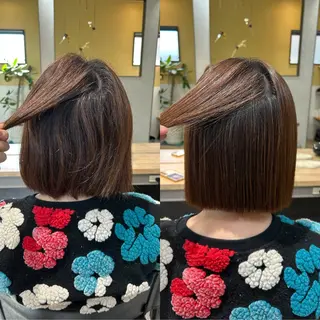 ショート パーマ hub hair レイヤー/透明感のヘアスタイル