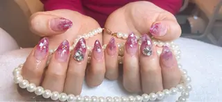 セミロング ネイル 長さ出し専門 nynaのネイルデザイン