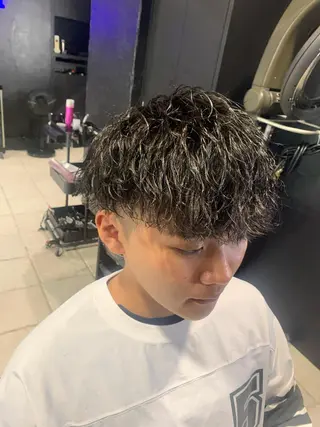 ショート メンズ メンズパーマ/難波/ 心斎橋　室園亮佑のヘアスタイル