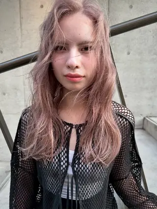 ロング カラー ヘアアレンジ mood 髪質改善 ダブルカラーのヘアスタイル