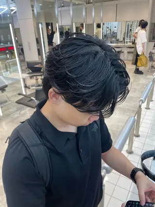 ショート パーマ メンズ 🌀曲がる縮毛矯正 パーマ特化🌀神山哲のヘアスタイル