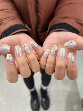 ネイル 韓国ネイル🤍 イワサキ　リコ🍒のネイルデザイン