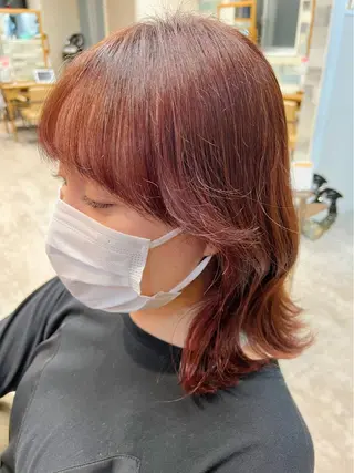 ミディアム カラー Qmee所属・Shun 透明感カラ ー/似合わせカットのヘアスタイル