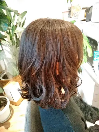 ミディアム カラー パーマ 木村 昇のヘアスタイル