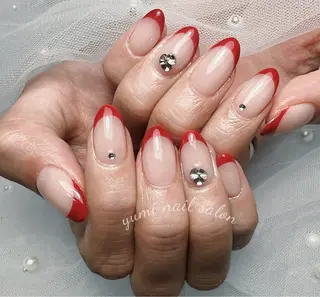 ネイル shineジェル& チップ長さだしのネイルデザイン