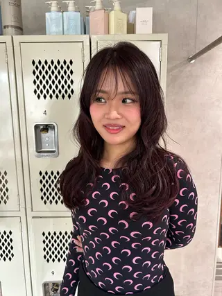 ミディアム ayano/パーマ/ 暖色カラーのヘアスタイル