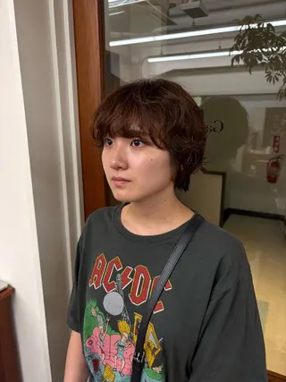 ショート パーマ レイヤー/顔周り/ 透明感/ののか💞のヘアスタイル