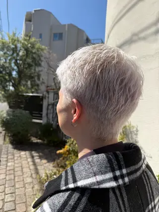 カラー パーマ メンズ atelier doux dimanche（アトリエ・ドゥー・ディマンシュ）所属・Fukamiレイヤー 透明感カラーのヘアスタイル