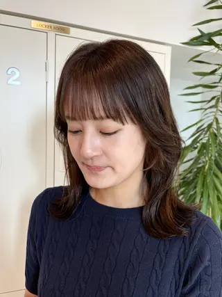 セミロング カラー 暖色カラー／ ヘアセット🌛櫻井舞のヘアスタイル