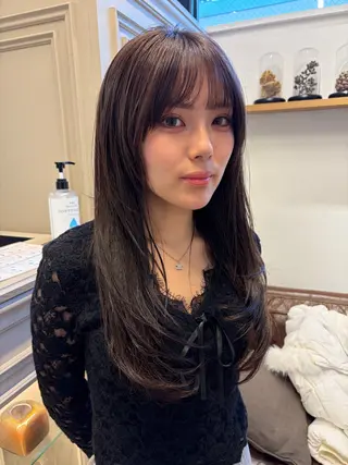 セミロング カラー 赤み消しカラー/ オリーブ/トモキのヘアスタイル