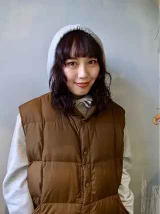 セミロング ボブ ロングモデル shoのヘアスタイル