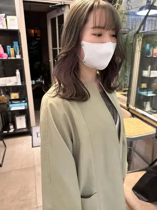 ミディアム カラー REINA☁️透明感 カラー/ぷつっと♡のヘアスタイル