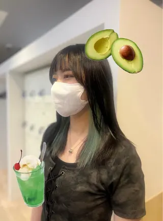 セミロング カラー 岡山ハイトーン・ ルーツカラー/こもものヘアスタイル