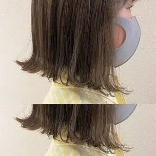 ミディアム カラー ツキノキ ミナのヘアスタイル
