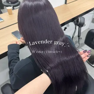 ロング カラー 暗髪🩶ラベンダー/ ブルー/ユウナ🤍のヘアスタイル