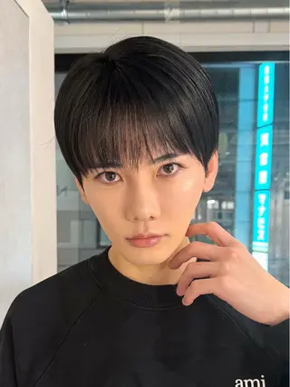 ミディアム カラー メンズ 新島 涼のヘアスタイル