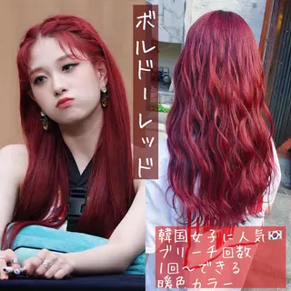 ロング カラー ヘアアレンジ 韓国レイヤーカット/ 儚げカラーチナツのヘアスタイル