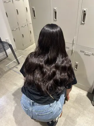 セミロング カラー パーマ ヘアアレンジ メンズ キッズ 🦋韓国レイヤー｜ 透明感グレージュ🦋のヘアスタイル