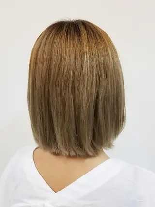 ミディアム ブリーチ、デザイン  カラー福士直矢のヘアスタイル