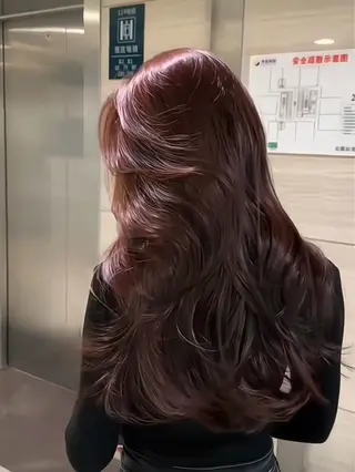 ロング 韓国レイヤー|ハッシ ュレイヤー|艶カラーのヘアスタイル