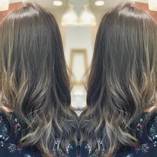 セミロング カラー 飯田 真澄のヘアスタイル