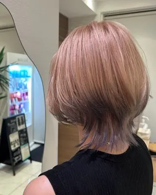 ミディアム ハイトーン× デザイン　Runoのヘアスタイル