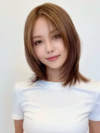 ミディアム ショート白髪染め無料 ／河瀬謙介のヘアスタイル