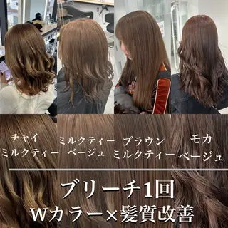 ロング メンズ 艶感ミルクティー🤍 色落ち綺麗🤍ともやのヘアスタイル