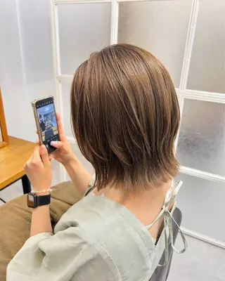 ミディアム カラー 後藤紗英/髪質改善 /オリーブベージュのヘアスタイル