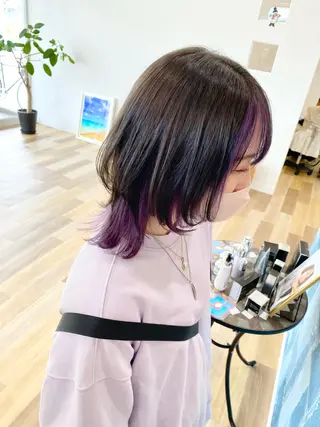 ミディアム LAFRE （ラフリ）所属・ケアブリーチ 黒瀬有汰のヘアスタイル