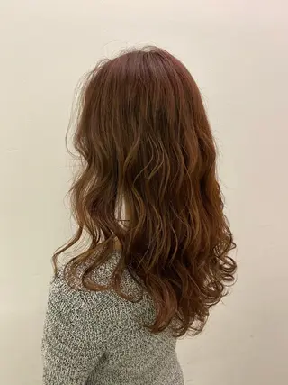 セミロング カラー brace今里店店長 加井直樹のヘアスタイル