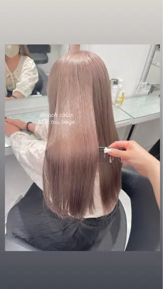 ロング カラー 🤍💕ブリーチカラ ーAyaka💕🤍のヘアスタイル