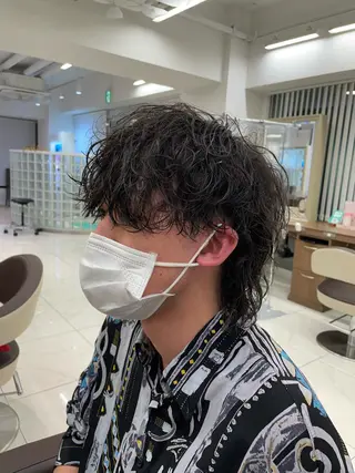 ショート カラー パーマ メンズ 【メンズ特化】 池田大成✂︎のヘアスタイル