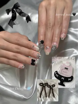 ネイル tsuki🎀ワンホ ン🍒ガーリー🪄のネイルデザイン