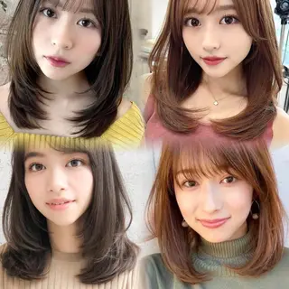 ミディアム ❤️ブリーチなし💚 ダブルカラー平野実花のヘアスタイル