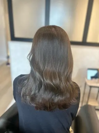 セミロング カラー &chaLme   心斎橋所属・emi/髪質改善/ 韓国風/艶カラーのヘアスタイル
