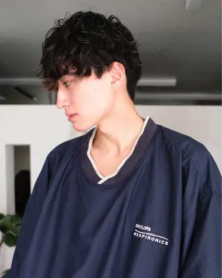 ショート パーマ メンズ メンズハイトーン/栄 /イトウタケルのヘアスタイル