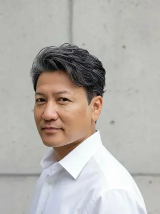 ミディアム パーマ メンズ 🔮メンズ縮毛矯正 毛流れパーマ💎竹永のヘアスタイル