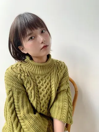 ショート カラー パーマ ヘアアレンジ 日本一の小顔カット/ ボブ/顔周り/韓国のヘアスタイル