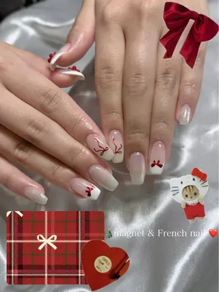 ネイル tsuki🎀ワンホ ン🍒ガーリー🪄のネイルデザイン